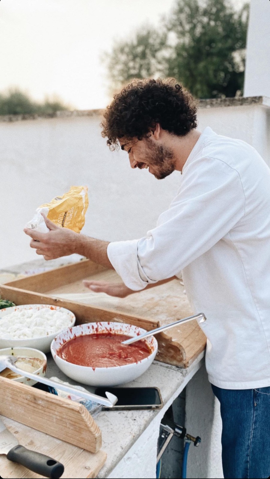 Giuseppe Dario Caliandro cooking in Puglia