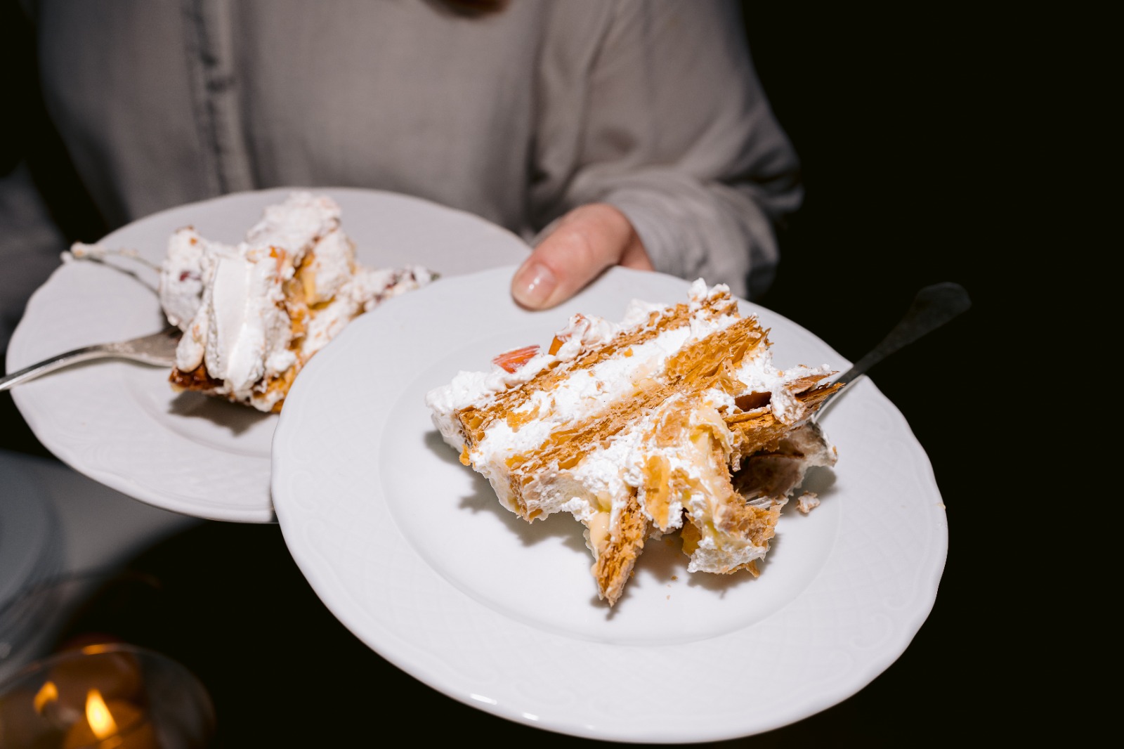 A slice of the wedding millefeuille