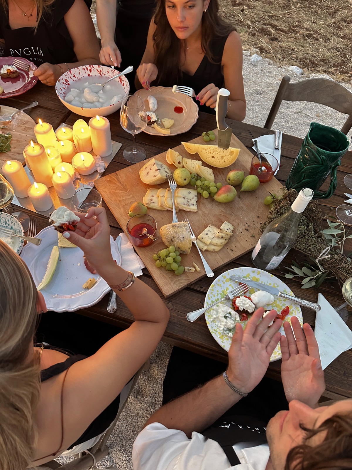 The tasting table at the end of a workshop